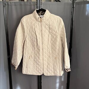 Charter Club Cream Quilted Puffer Jacket